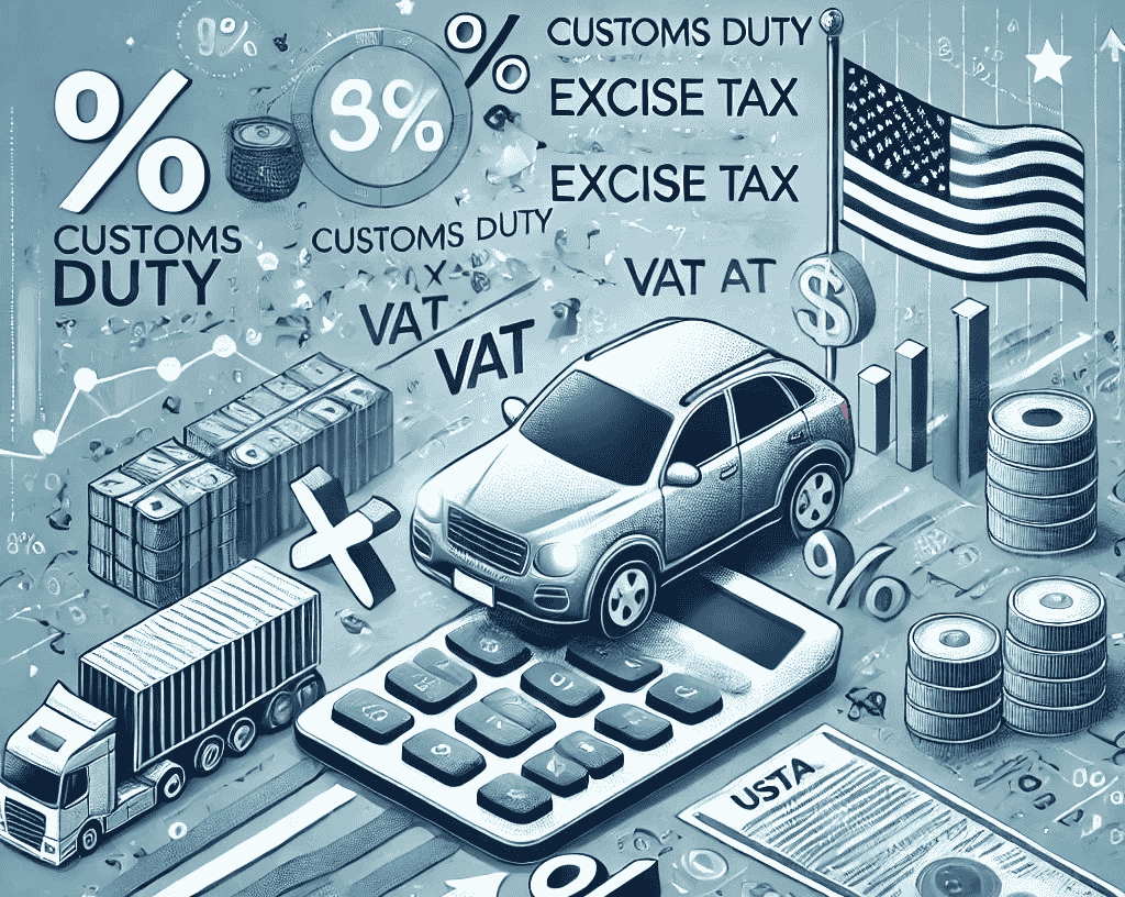 Cło, akcyza i VAT na samochody z USA – jak obliczyć łączny koszt?