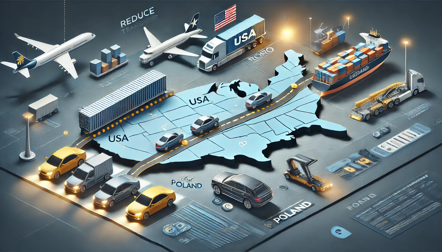 Jak obniżyć koszty transportu auta z USA do Polski?
