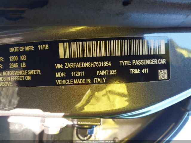 2017 Alfa Romeo GIULIA Q4