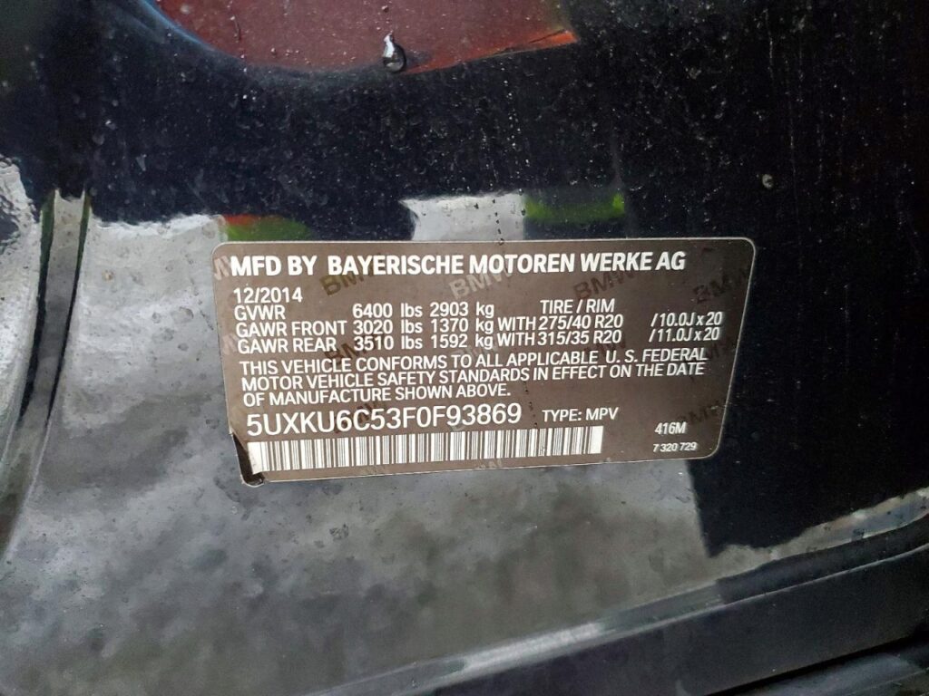 BMW X6 XDRIVE50I 2015